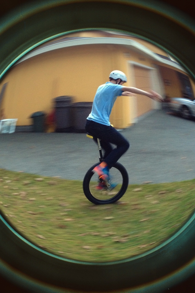 Doing some more practicing before doing some real mountain unicycling. XD