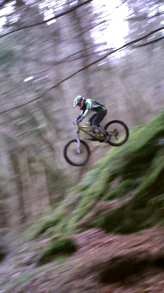 Shot of the drop on the bottom of Mike's trail.