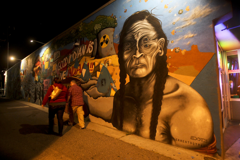 Street art in downtown Albuquerque where we enjoyed best fish and chips of our lives.