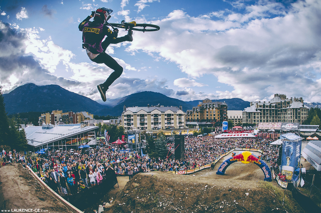 Brandon Semenuk with this huge flip whip to finish his run and take 1st place - Crankworx: Recited ~ Whistler,BC // 2013 - Find the article on Pinkbike - Keep up to date - https://www.facebook.com/Laurence.CE.Photography