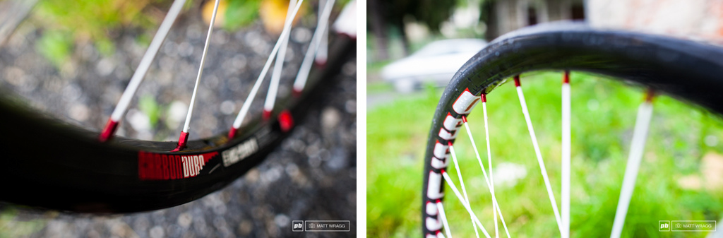 Red, white and carbon. A colour scheme that both stands out, but shouldn't clash with virtually any bike.