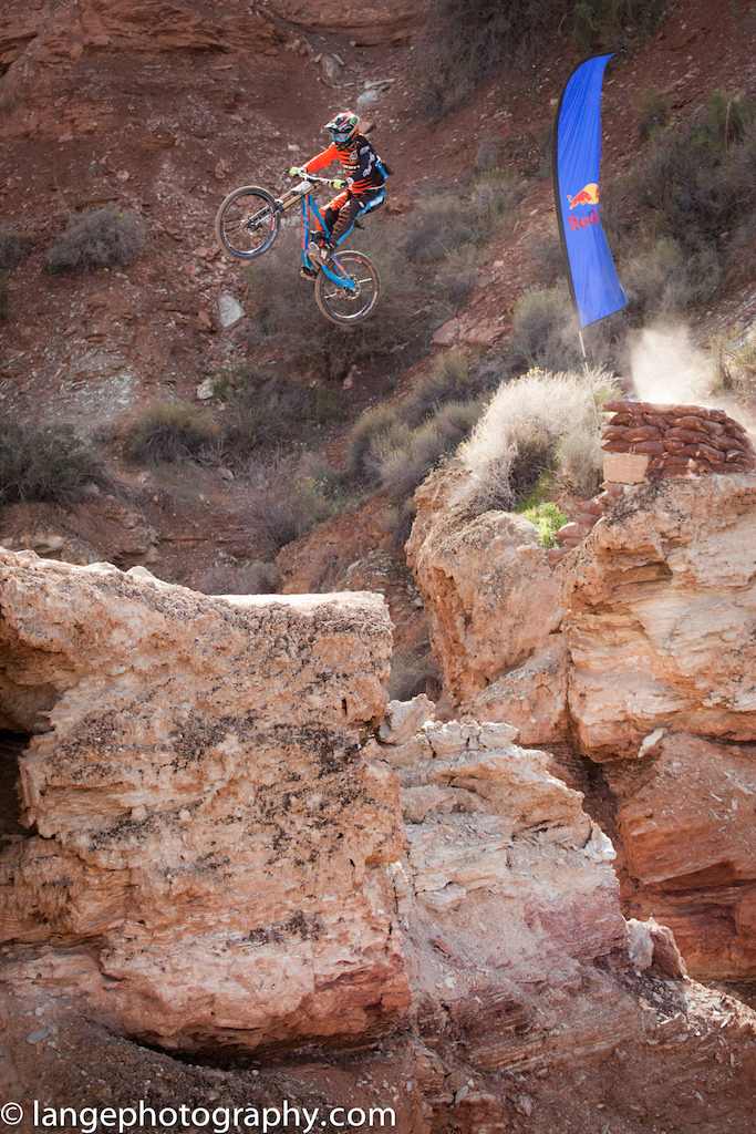 brendan fairclough launches his canyon gap at redbull rampage 2013