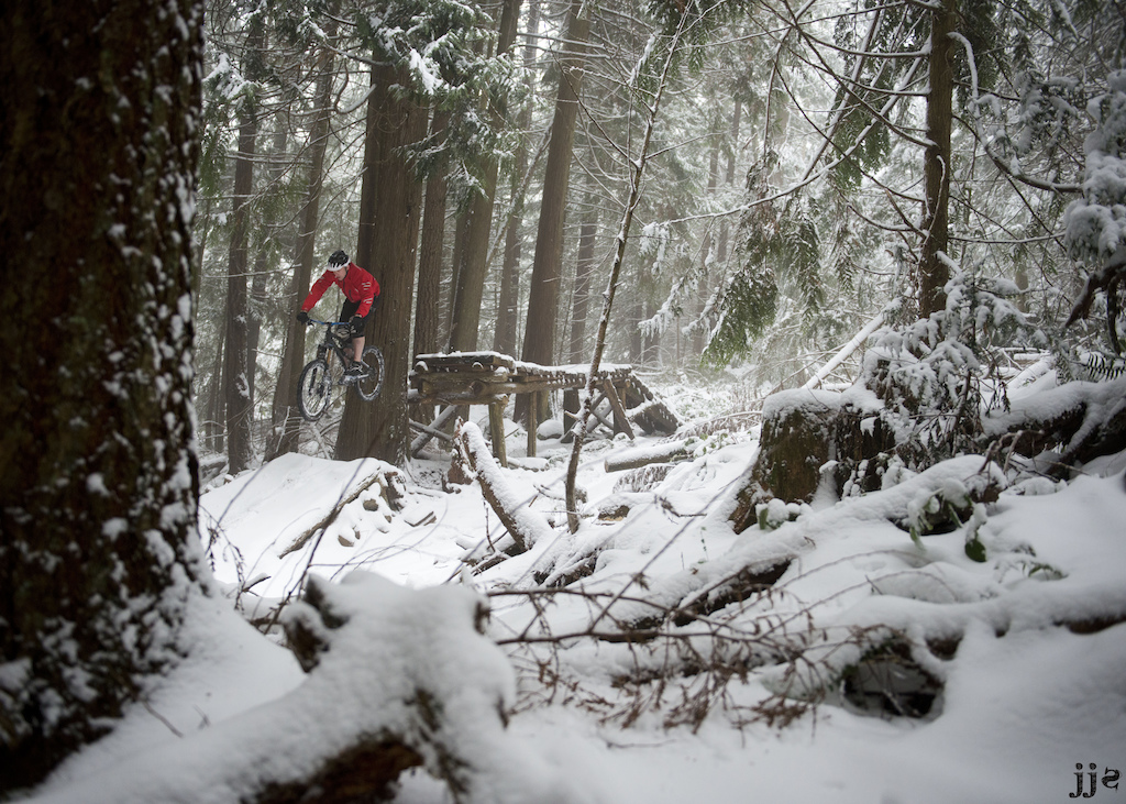 Neils version of a snow day riding trails on Cypress as most people are driving up to go skiing.