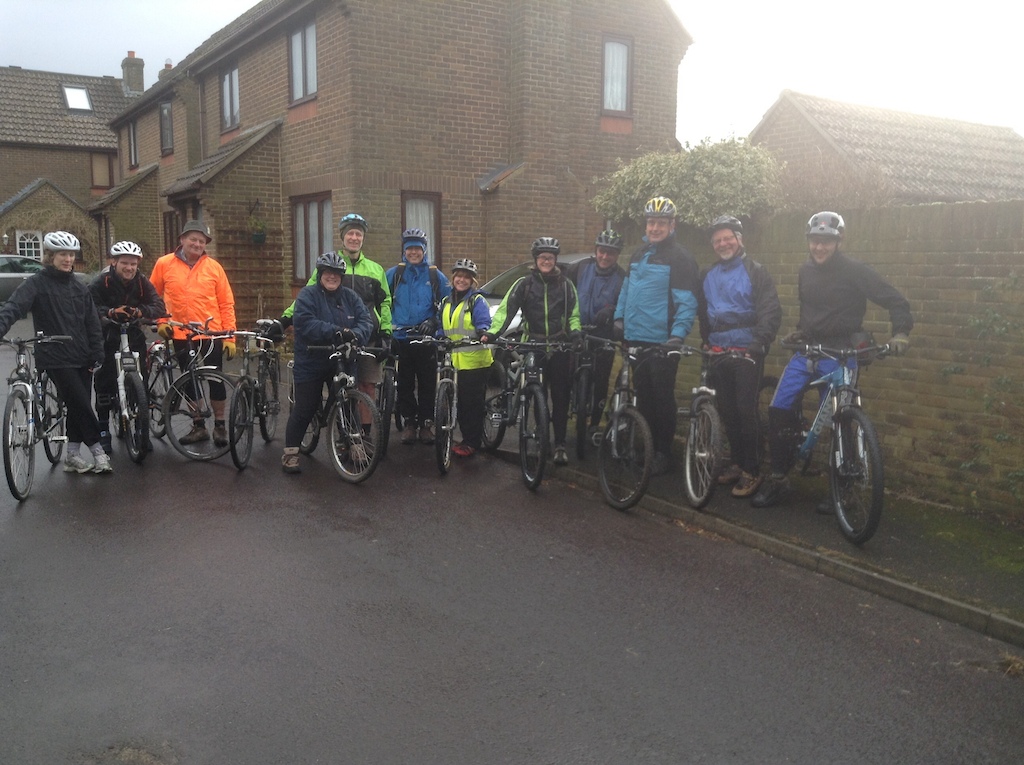 The start of our Christmas bike ride.