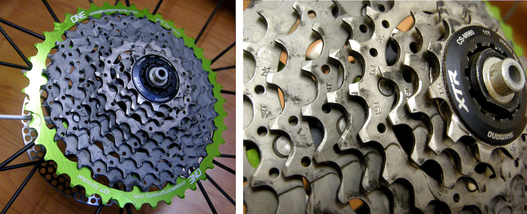 Oneup Components 42 tooth cog, test, review
11 by 42,  ten-speed cassette