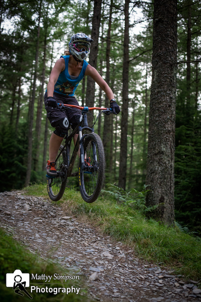 Sister on the whinlatter trails on her hardtail