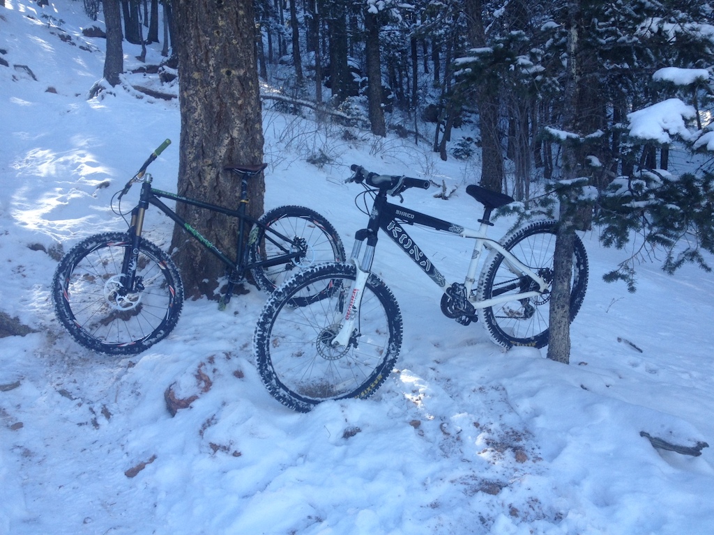 Hardtails for life! Chromag Stylus and Kona Shred on a little snow ride up section 16