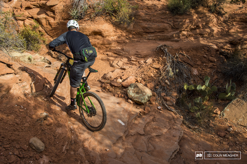 Mike Levy testing the Mondraker Dune in Sedona. Photo by Colin Meagher