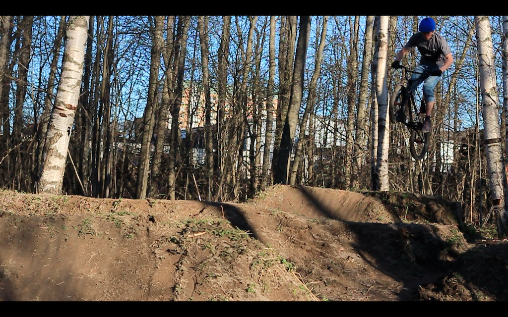This is a photo from the first time that I rode some dirt jumps, pretty darn fun!