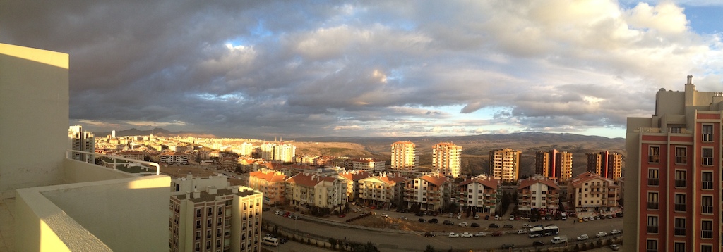 Panorama shot from our balcony in Ankara, Turkey.