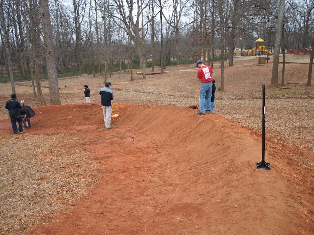 We (Upstate Sorba) and I got a ton of work done today at Gateway Bike park today. We resurfaced the track and packed it in.