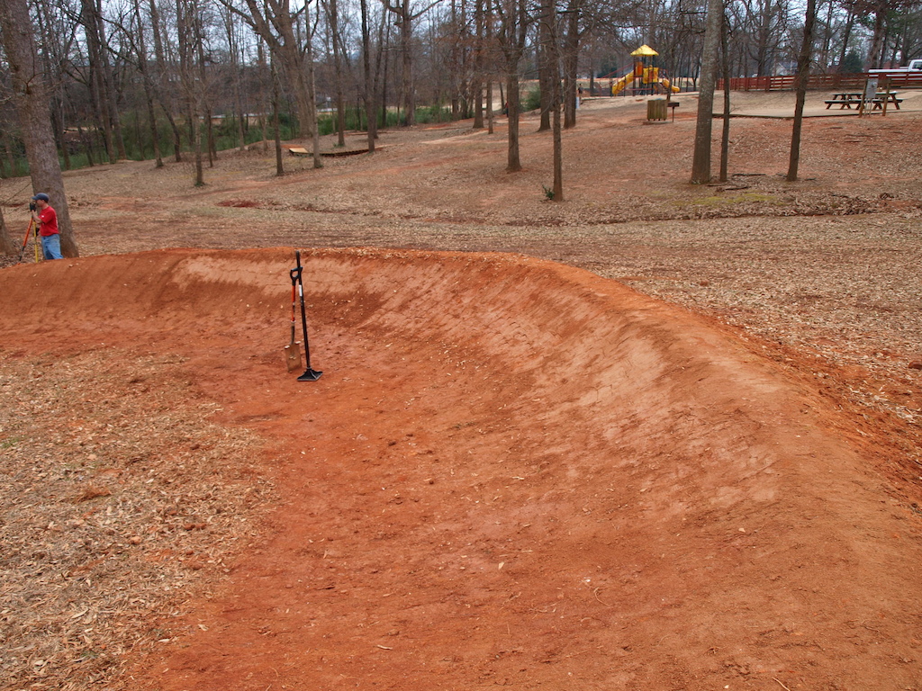 We (Upstate Sorba) and I got a ton of work done today at Gateway Bike park today. We resurfaced the track and packed it in.