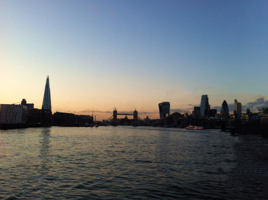 On the ride home, along the thames.