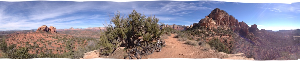 Rest stop after Hi-line before starting Hi-line descent. Used iPhone panoramic app.