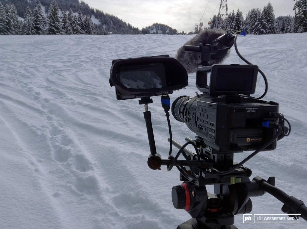 Behind the scenes on the "Gstaad-Scott Freestyle Winter Camp" shoot