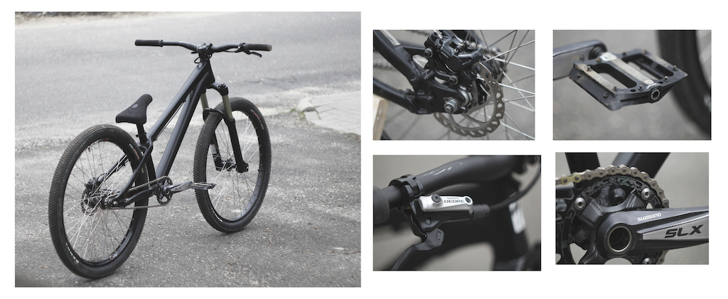 some fresh parts are up on my 2013 specialized p3 . 
2013 Tapered Manitou Circus Expert forks, Deity Compund pedals, Raceface single 32T spoket, Sram PC1 chain, Blank Select pivotal seat, Hayes 140mm rotor, Shimano Deore BR-M615 brake