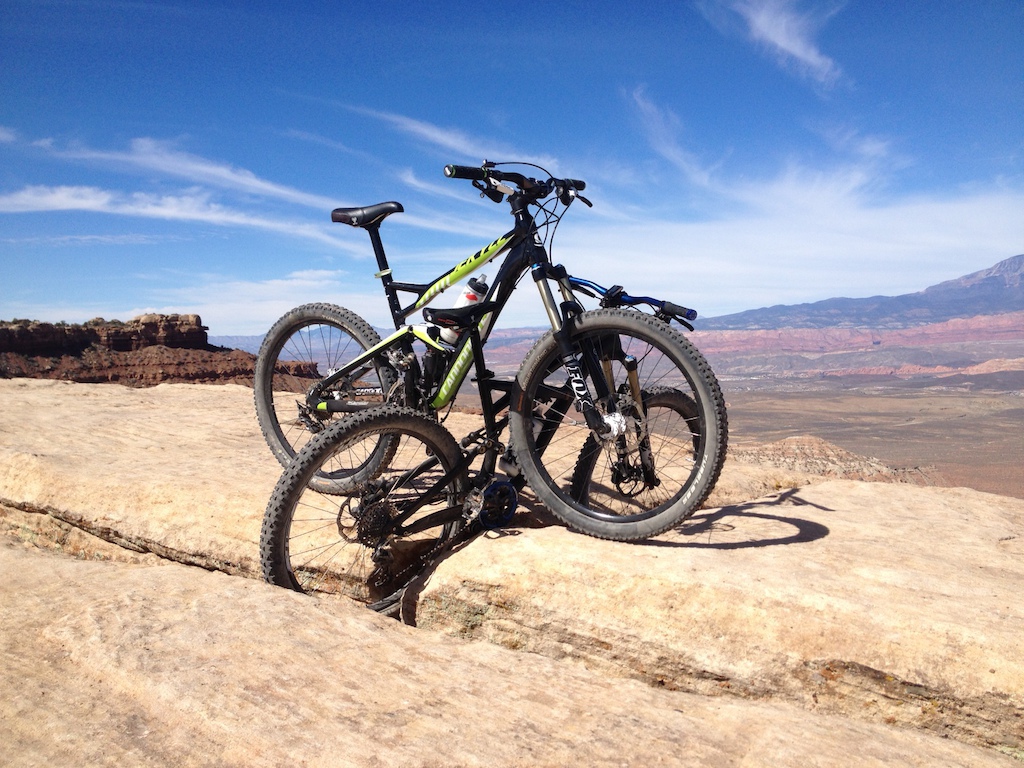 Bike on bike action on top of Gooseberry Mesa