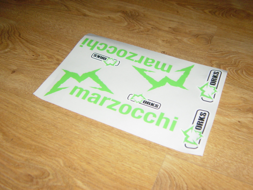 Matching Custom Marzocchi Works decals for the custom Marzocchi 888