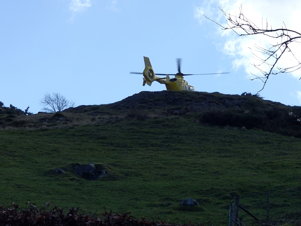 First responders, the Ambulance service and Yorkshire Air Ambulance saving the day.