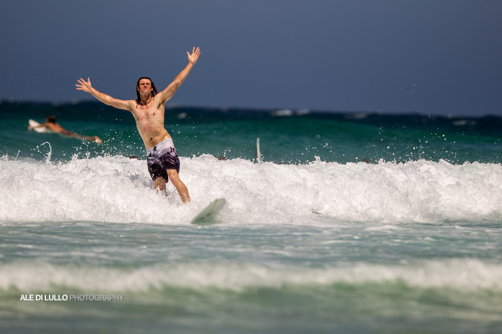 kelly surfing in Byron Bay