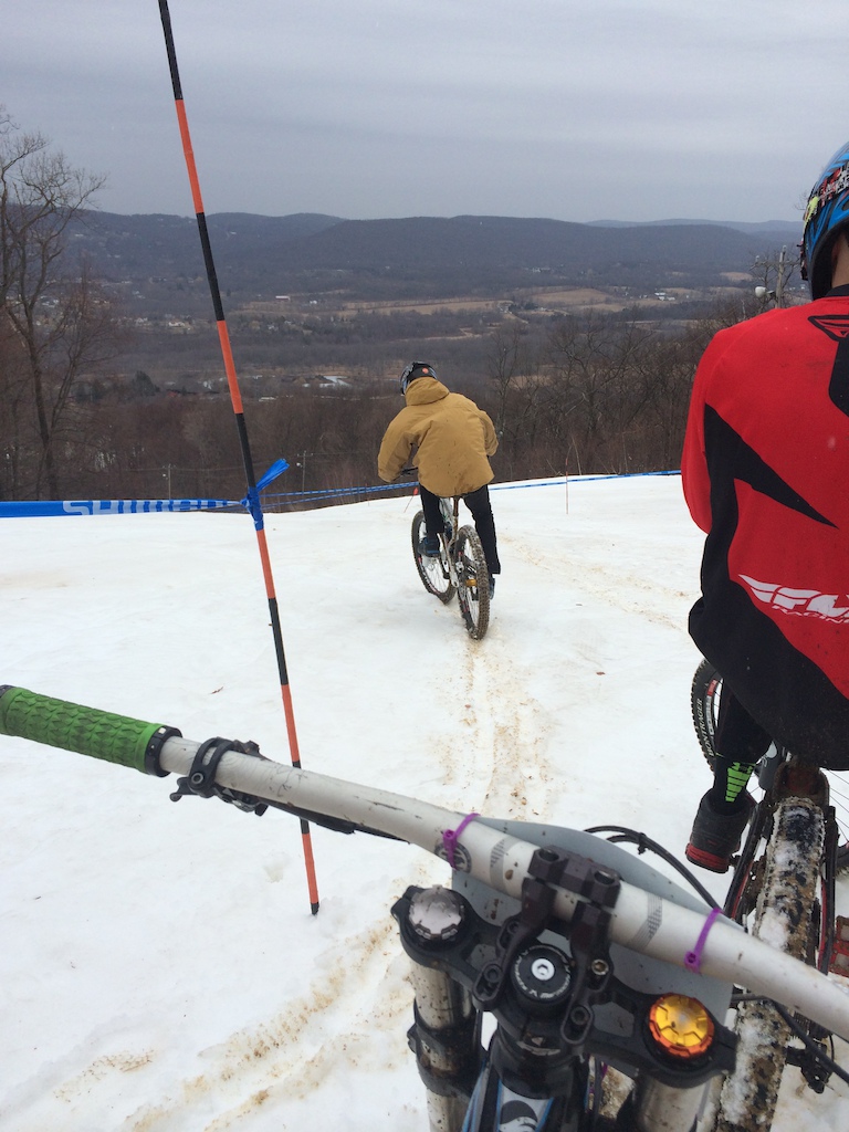 Slalom turns between woods sections