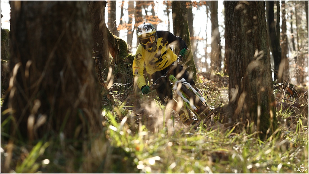 Our enduro world champion practicing on a good local trail under spring's sun.