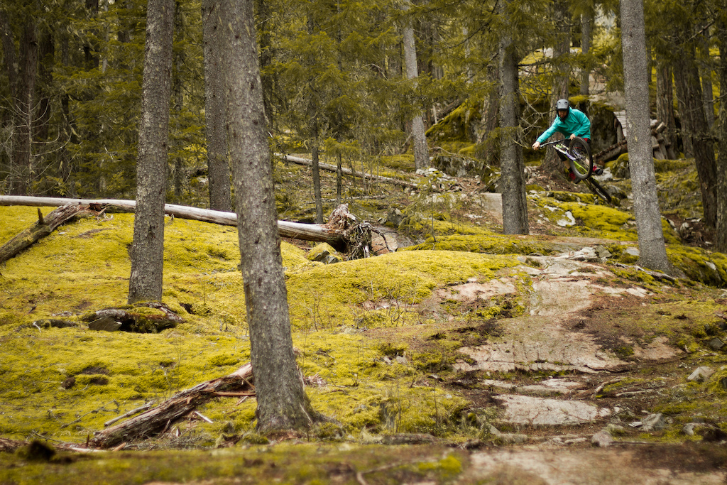 Out shredding some of the first spring Whistler trails