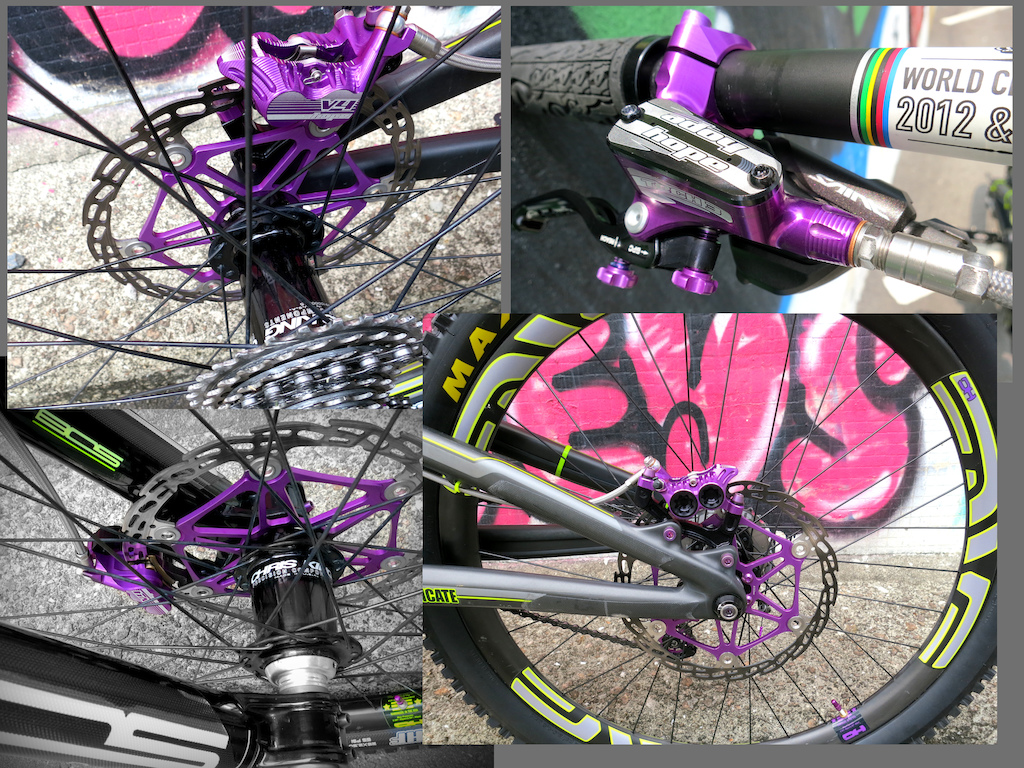 Done, fitted and tested, my new Hope Tech 3 V4 brakes. More power, feel and control. Amazing. 
Love the level on the Tech 3, so much better than my R0's. And the retro purple....lovely.