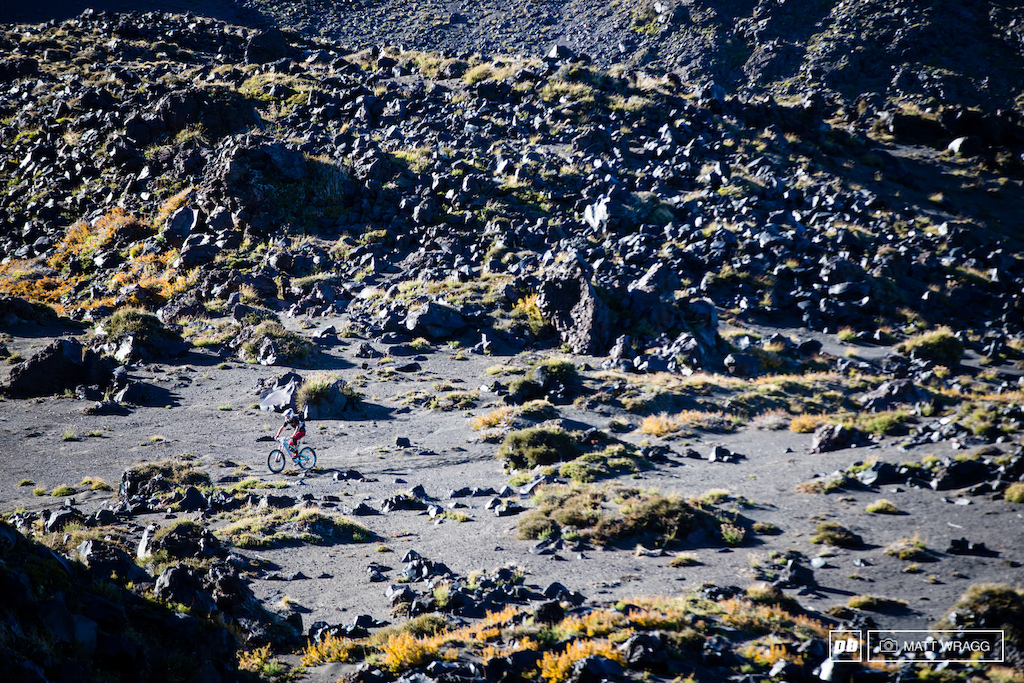 The sand hike to the start of stage two is pretty brutal by the end. But that s what Chillean mountain biking is - with their soil many climbs simply aren t possible in the saddle and coming to Chile the EWS wanted to reflect what mountain biking is really like here. For the most part the racers were ok with it especially because the trail waiting for them after the climb is so good...