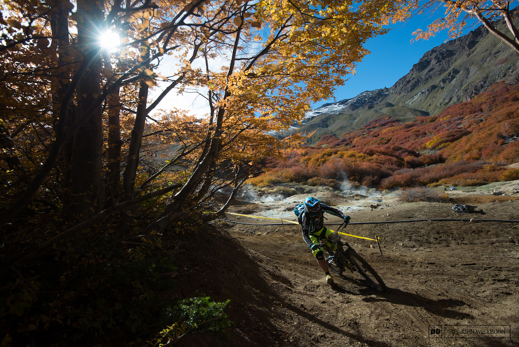 The sun was shining and the traction was prime but this corner coming out of the sun into the trees through most riders for a loop.