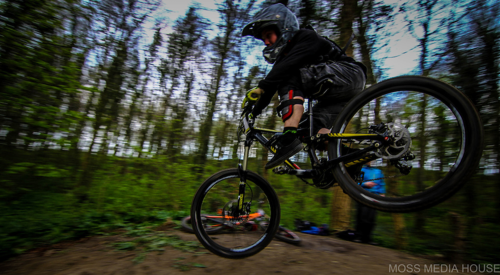 Ste throwing some shapes on the table top Penshaw Bike Fest 2014.