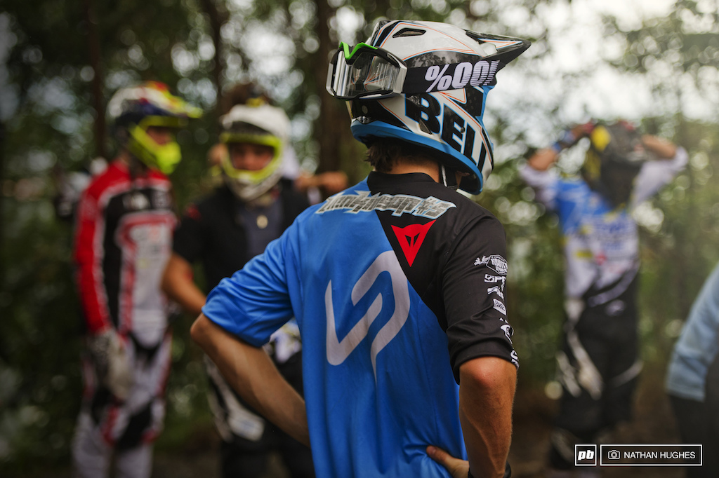 Cometh the hour, cometh the man. Sam Blenkinsop surveys the scene at the top of the track this morning among the crowds of other hopefuls. He would return to the top of shuttle at the end of the day and wait in the same spot alone. Last. Man. Down.