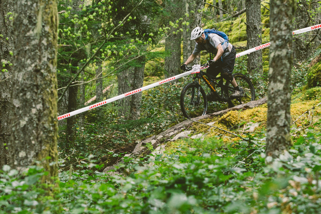 Sea to Sky Enduro Series Round 1 - Squamish, The Gryphon - The slick rocks of Stage 5 were perilous, with a light drizzle of rain falling near the end of the race.