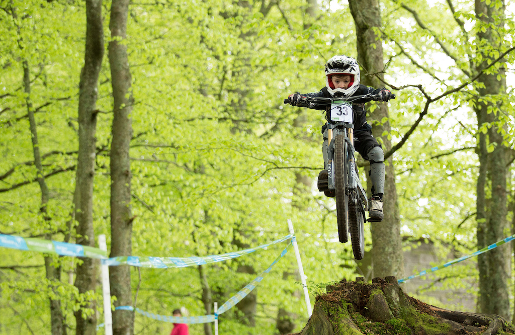 Me at Round 2 at the Birks Aberfeldy, great track, loads of roots and jumps. Won the under 12's by 3 seconds.