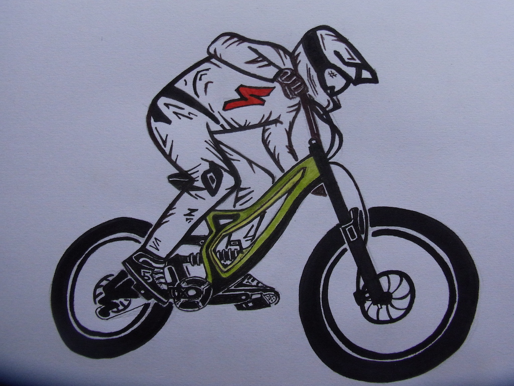 fine-liner water colour of Specialized's own Troy Brosnan