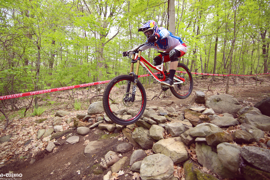 Aaron Gwin looking fast as always through the rocks on Gingerbread