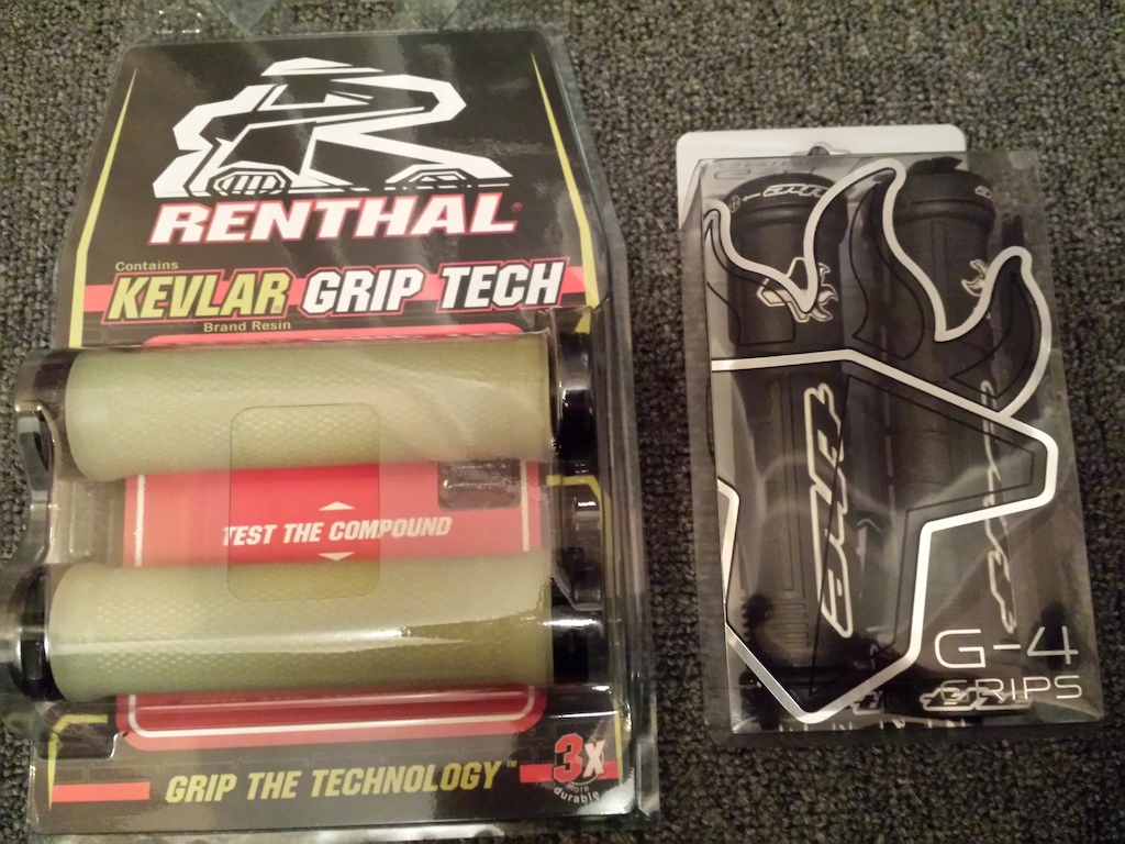 Which pair should go on the (black) RF Sixc bar and which on the (gold) Renthal Fatbar?

*1st world problems