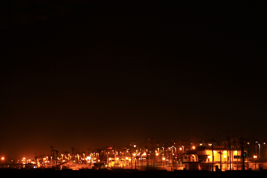 Huntington Beach town looking so good at night. Myself trying to be all arty haha.