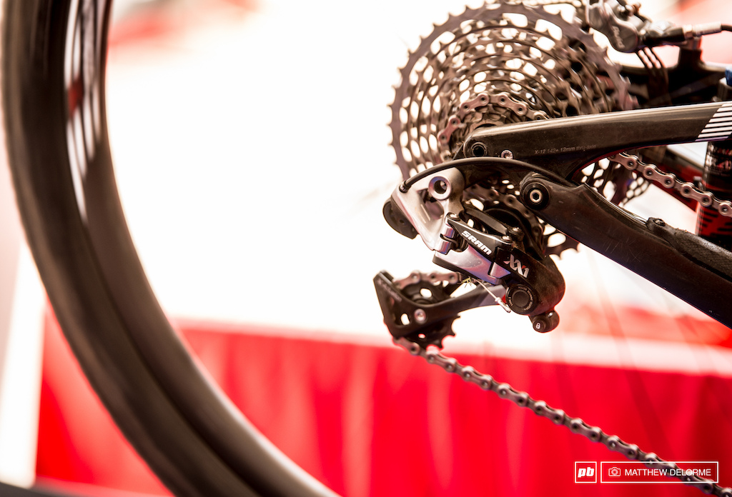 SRAM XX1 out back on Kulhavy s bike.