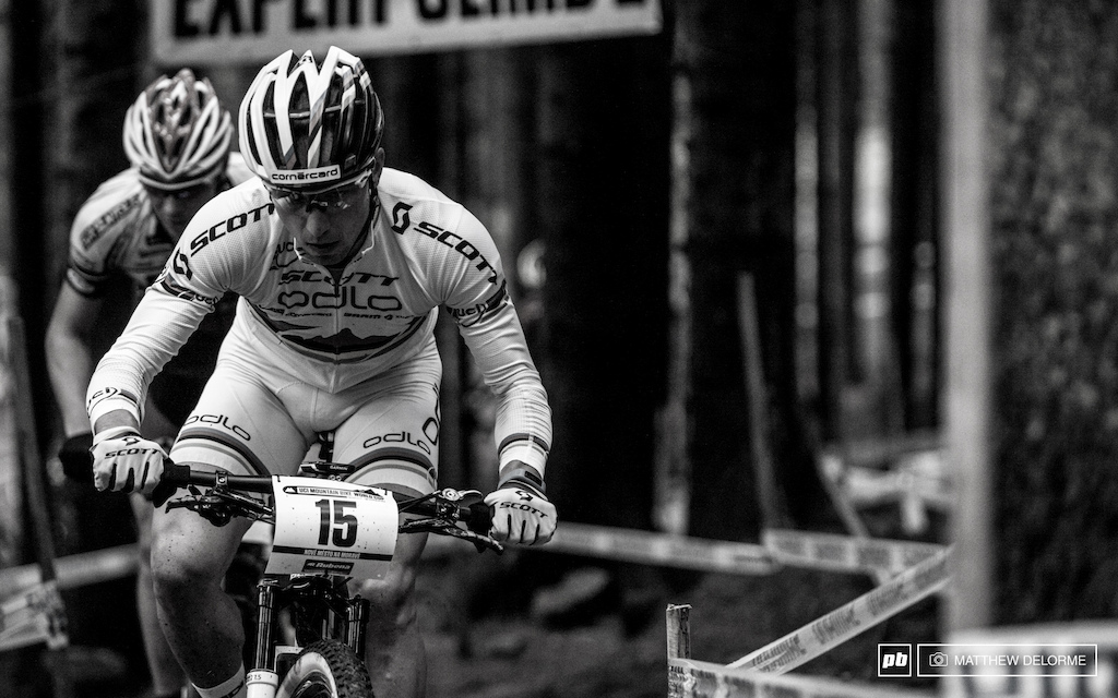 Nino Schurter skipped Cairns and didn't finish well in in PMB due to a flat. He is looking to make up ground here in Nove Mesto. Judging by the eight people he easily passed on this climb in practice he should jump back up in the rankings quickly.