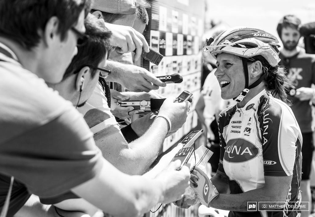 Luck wasn t with Katarina Nash today. She had a minor crash and finished fifteenth. Nonetheless she was all smiles for the home press core after the race.