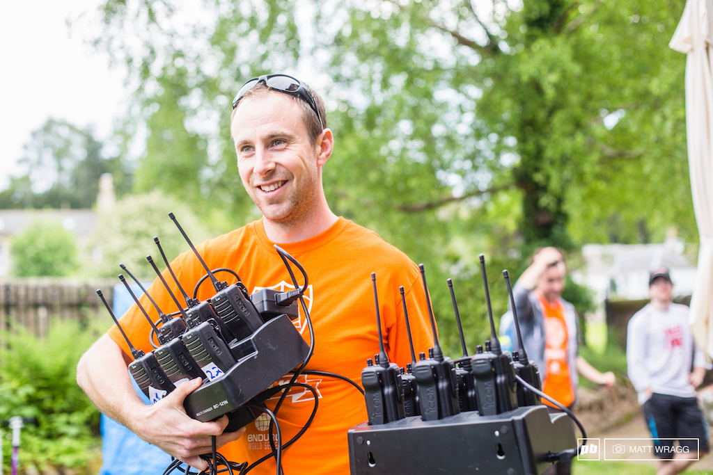 To give you a perspective on how big the volunteer effort is for this race Tom was carting away 40 radios to get the charged ready for the small army of volunteer marshalls that make racing possible.