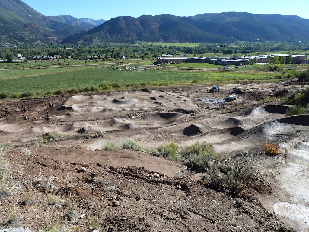 Flow trail into the pump track in Basalt, Colorado.