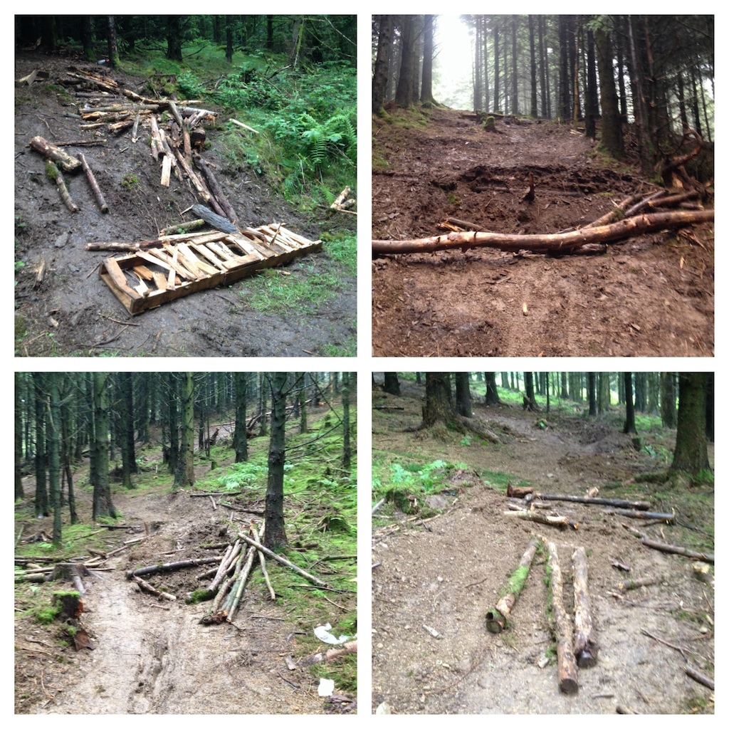 A lot of new things have gone up in the woods this past month and recently each feature is getting ripped down bit by bit by some individuals. These are not even my tracks but its so frustrating seeing people put a lot of time and effort into these features and tracks for everyones enjoyment and then to see them get ripped down for no apparent reason.