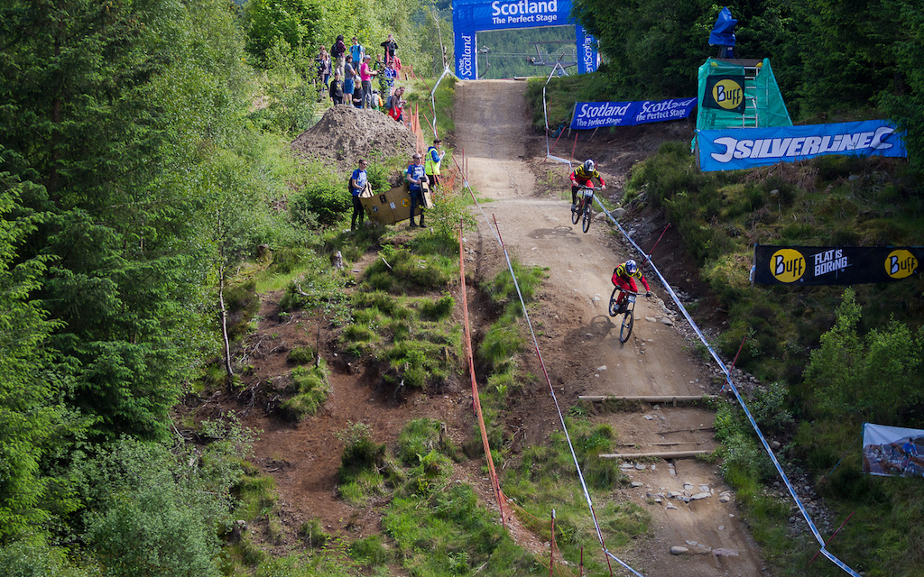 Training session before the qualifying run of the fort william's world cup