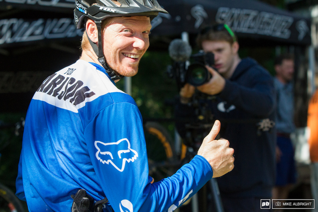 Josh Carlson is all thumb s up and feeling better after crashing hard in April.