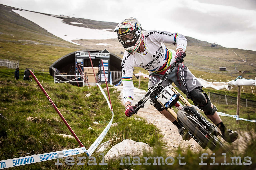 Greg Minnaar at the 2014 UCI World Cup at Fort William