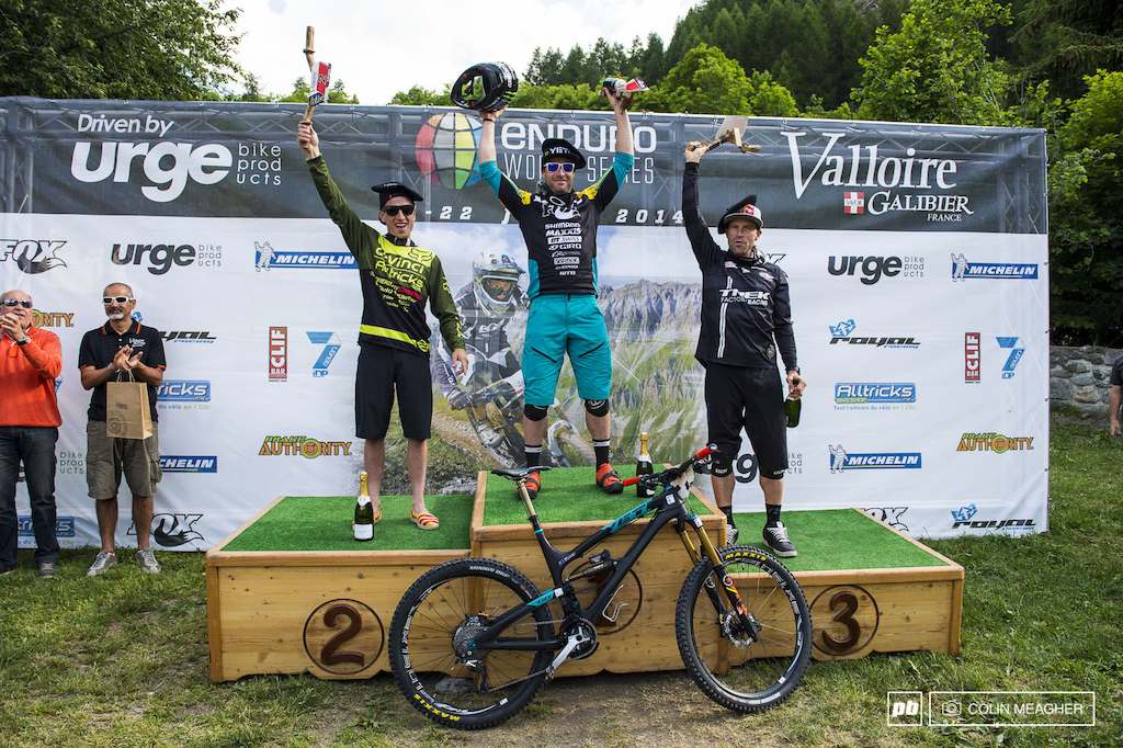 The Men's podium: Damien Oton in second, Graves in first, and Rene Wildhaber in a well deserved third.