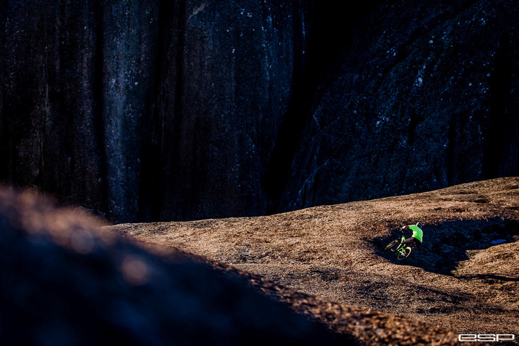 Matthieu Hamel railing the natural granite berms