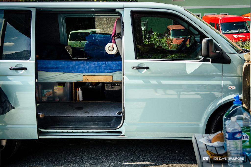 For most riders following the world cup on a limited budget the van conversion seems to be the top choice. Transport storage and accomodation all roled into one.